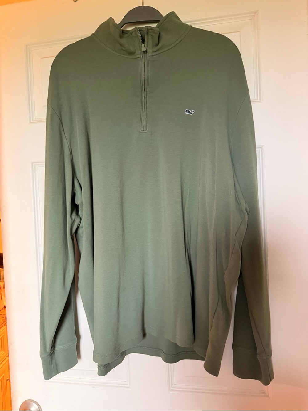 Vineyard Vines Men's Saltwater Olive Green Quarter-Zip Pullover